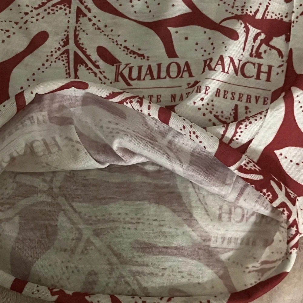 Kualoa Ranch Graphic Face Cover- Cream & Terracotta Print